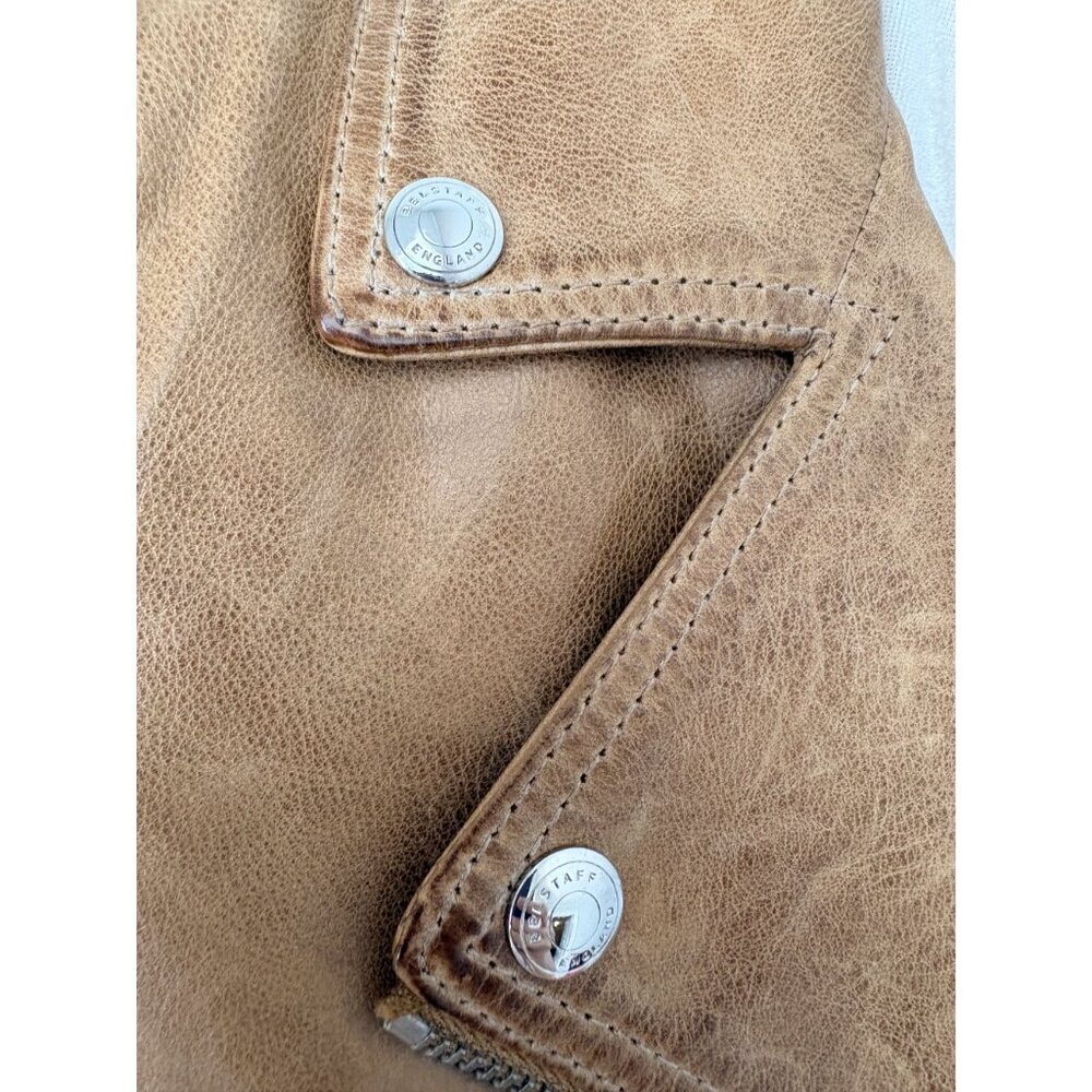 Belstaff England Women's Brown Leather Moto Jacket 38 2-4 US - Picture 5 of 11